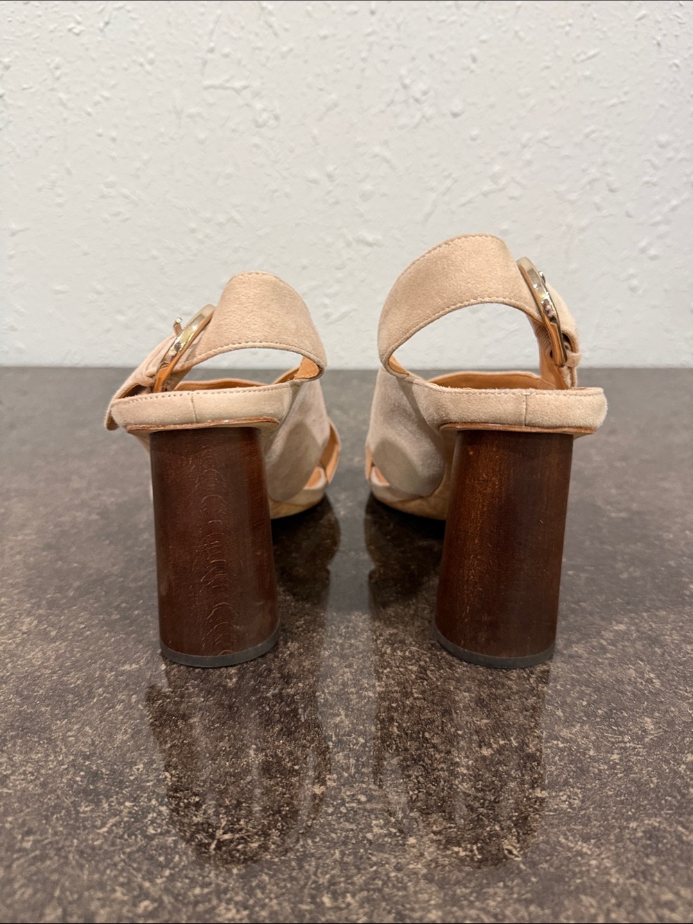 Joie Olesia Suede Block Heels Size 38 Dusty Rose - Picture 4 of 11